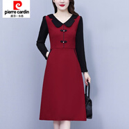 皮爾卡丹2025新款秋冬連衣裙新款娃娃領(lǐng)顯瘦中長(cháng)款大碼胖遮肚減齡氣質(zhì)媽媽 8107圖片色質(zhì)量 3XL 135-150斤