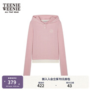Teenie Weenie【美雅碧抗菌】小熊秋季長(zhǎng)袖T恤休閑紅色帽衫上衣女 淺粉色 S (160)