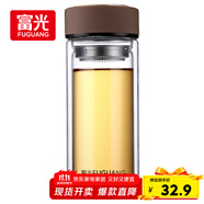 富光 男女士雙層玻璃杯 高硼硅玻璃304茶隔水杯子 帶茶隔泡茶杯500ml
