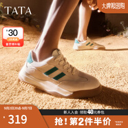 他她（TATA）男士阿甘男鞋復古德訓鞋男運動休閑鞋厚底板鞋小白鞋PCB01AM5 米/綠 38