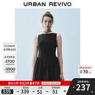 UR2025秋季新款女裝法式波點(diǎn)蝴蝶結(jié)裝飾無袖連衣裙UWG750189 黑色 XL