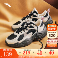 安踏（ANTA）【11.11預(yù)售】行風(fēng)休閑鞋女秋季新款復(fù)古潮流女子運(yùn)動(dòng)鞋 【革面】黑/燕麥白/松煙灰-6 35.5