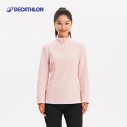 迪卡儂（DECATHLON）戶(hù)外透濕抓絨女加厚搖粒絨抓絨衣保暖外套沖鋒衣內膽MH100 半拉鏈-水粉色 S