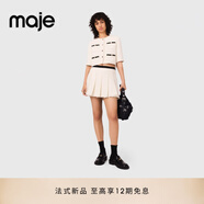 Maje【博主同款】Maje2025早秋新款女裝撞色百褶裙高腰短褲MFPSH00670 淡褐色 XS