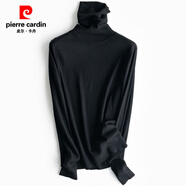 皮爾卡丹（pierre cardin）高系列帶手指套澳毛高領(lǐng)堆堆領(lǐng)羊毛衫 打底衫內搭毛衣女 經(jīng)典黑 XL