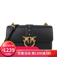 PINKO七夕禮物品PINKO新品燕子造型女包燕子包鏈條單肩斜挎包送女友 黑色大號1P22TS Y5H7 Z99Q 單肩包