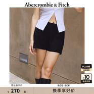 ABERCROMBIE & FITCH女裝25夏季美式性感辣妹亞麻混紡修身迷你半身裙短裙KI143-5067 黑色 S (165/72A)