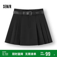 森馬（Semir）半身裙女腰帶西裝百褶裙顯瘦2025春季女團風(fēng)遮胯短裙109125120001