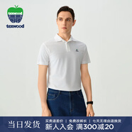texwood蘋(píng)果男士短袖t恤夏裝涼感印花polo衫商務(wù)潮T簡(jiǎn)約穿搭男上衣 漂白色 輕薄 L (52)