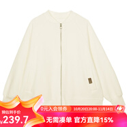 雲(yún)上生活女裝棒球款短外套新款寬松簡約設(shè)計(jì)感外套女2025秋W5939X 白色 L
