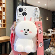 瓷敘零錢(qián)包適用蘋(píng)果14promax手機保護殼新女款iPhone13防摔 (送斜挎繩)零錢(qián)包-白色-可妮兔 iPhone6sPlus