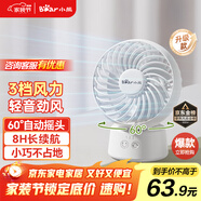 小熊（Bear）電風(fēng)扇 風(fēng)寶 辦公室桌面風(fēng)扇小型迷你便攜usb充電小風(fēng)扇宿舍戶(hù)外露營(yíng)臺式搖頭電扇伴侶DFS-C05L5