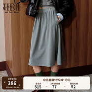 Teenie Weenie小熊女裝冬裝通勤感氣質(zhì)半身裙蓬蓬裙短裙 中灰色 S (160)