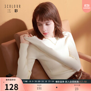 三彩2025冬季新款純色坑條針織衫圓領修身毛衫顯瘦內(nèi)搭打底M 珍珠白 L 165/88A