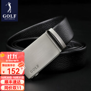 高爾夫（GOLF）牛皮皮帶針扣男士皮帶真牛皮腰帶禮盒男式褲帶送男友父親節(jié)禮物 雙面頭層牛皮黑叻4965