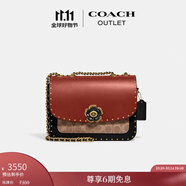 蔻馳（COACH）奧萊女士女包經(jīng)典山茶花標(biāo)志飾釘MADISON單肩包斜挎 B4/棕黃色 銹紅色(經(jīng)典款)