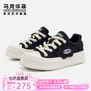 馬克華菲板鞋男鞋秋季2025新款大頭厚底帆布鞋男潮流防滑輕奢增高網(wǎng)鞋子男 黑色 【七夕送男友】 36 【七夕送男友】