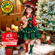 G.DUCKKIDS童裝圣誕節(jié)兒童服裝女童連衣裙秋冬季洛麗塔公主裙卡通洋氣生日裙 237款單不加絨連衣裙 100 建議90-100cm3-4歲