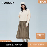 moussy 新品甜美日系風拼接衛(wèi)衣裙連衣裙女028HA980-2181 010白色 均碼 00020/F