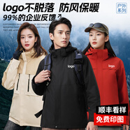 藍之旺 沖鋒衣定制工作服印logo三合一外套男戶(hù)外冬季工裝衣服訂做校服 【三合一D款】寶藍色 M