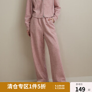 獨(dú)束大碼女裝休閑慵懶連帽衛(wèi)衣女套裝冬新款簡(jiǎn)約百搭上衣休閑褲套裝 霧霾粉休閑褲 XL