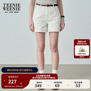 Teenie Weenie小熊女裝夏季簡(jiǎn)約時(shí)尚牛仔短褲時(shí)尚高腰褲子女韓版 白色 M (165)