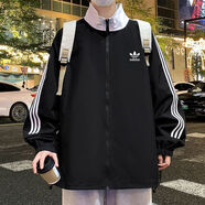 Equipment阿迪三葉草秋季夾克外套男女休閑新款立領(lǐng)運動(dòng)拉鏈上衣情侶 阿迪達斯黑色 2XL 阿迪達斯2XL 150-170斤