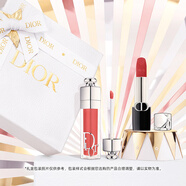 迪奧DIOR豐盈紅唇口紅禮盒(絲絨720+豐唇蜜018)生日禮物送女友