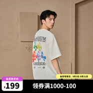 帕拉丁上衣潮流時(shí)尚寬松圓領(lǐng)短袖套頭T恤109815 香草冰色 L