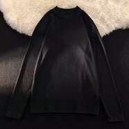 魯賓克德絨打底衫男半高領(lǐng)秋冬季加絨加厚衛衣男生長(cháng)袖t恤男士?jì)却钌弦?黑色 XL (建議體重130-140斤)