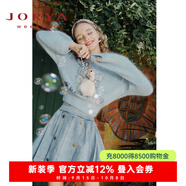 卓雅周末2023春季新款圓領(lǐng)蝴蝶兔子繡花收腰短款針織衫女EJWCCQ49 淺藍(lán)-預(yù)售7天 L -預(yù)售7天
