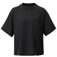 AMASS/阿瑪施時(shí)尚雅丹風(fēng)休閑造型簡(jiǎn)約質(zhì)感百搭寬松圓領(lǐng)T恤5300880 黑色 L