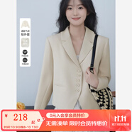 梵希蔓氣質(zhì)高級(jí)感杏色西裝外套女2025年春裝新款百搭通勤西服上衣 M5168 杏色 S