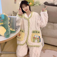 睡衣女秋冬季2025新款珊瑚絨加絨加厚法蘭絨甜美網(wǎng)紅感家居服 888口袋青蛙 M M80-100斤