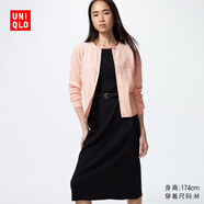 優(yōu)衣庫女裝紐花圓領(lǐng)針織開衫/毛衣外套空調(diào)衫通勤秋冬新款481477 10 水粉色 2XL /165/100B