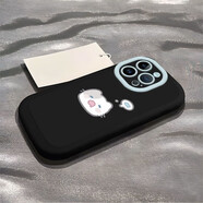 藍色小魚(yú)適用蘋(píng)果17/16/15/14Pro泡芙手機殼iphone13/12/11硅膠x/ 泡芙殼-黑色-JS929冥想小貓 蘋(píng)果17