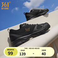361°運動鞋男鞋秋季透氣網(wǎng)面跑鞋黑色通勤輕質(zhì)戶外慢跑步鞋 曜石黑/皇冠金【透氣網(wǎng)布】 45