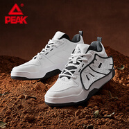 匹克（PEAK）大三角板鞋子男低幫透氣軟底簡(jiǎn)約百搭休閑運動(dòng)鞋男女款休閑板鞋女 DB410221大白/黑色（態(tài)極款） 43