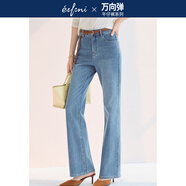 伊芙麗（eifini）【萬向彈】蔣欣代言彈力長喇叭牛仔褲2025春季新款通勤百搭褲子 淺藍 M 100-115斤
