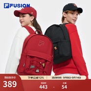 FILAFUSION斐樂潮牌情侶款男士女士背包2025休閑大容量電腦包雙肩包 深胭紅-WI XS