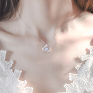 S999純銀項鏈跳動(dòng)的心足銀鎖骨鏈吊墜銀飾情人節女友閨蜜生日禮物 S999純銀項鏈-白金色-精美禮盒包裝