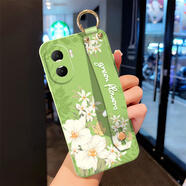尤思時(shí)適用榮耀Play7T手機(jī)殼7Tpro腕帶支架保護(hù)套榮耀6Tpro背帶6c/T手機(jī)殼女款斜挎掛脖軟硅膠防摔保護(hù)套 抹茶綠-綠色底紋花【單殼款】 榮耀 PLAY7T