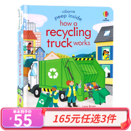165元3件 usborne出品精裝 英文原版繪本peep inside偷偷看里面揭秘系列 幼兒童早教啟蒙益智翻翻洞洞書 尤斯伯恩科普百科紙板書 回收車工作原理