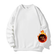 綻晴純黑色600g重磅青島即墨衛衣男春秋三本針基礎款中山廣州圓領(lǐng)外套 白色 寬松 加絨 M