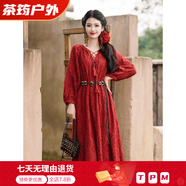 曇蓓漫大花穿搭異域風(fēng)情服裝女西雙版納大西北云南大理麗江旅游套裝 紅 L