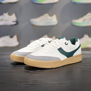 李寧（LI-NING）lining板鞋2025秋季新款男子低幫舒適耐磨防滑圓頭潮流德訓鞋 乳白色/冷松綠/灰 39