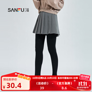 三福 女褲襪單條裝 淑女易搭收腹提臀不易下滑連腳絲襪823295 黑色 均碼