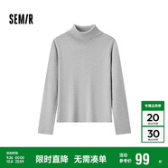 森馬（Semir）森柔毛衫|毛衣女基礎(chǔ)款高領(lǐng)緊身2024冬季純色套頭衫109724107011