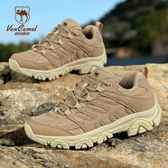 西域駱駝（VANCAMEL）男鞋秋冬戶(hù)外2025新款城市休閑輕盈耐磨防滑越野徒步登山鞋子 卡其色 36
