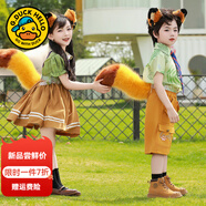 G.DUCKKIDS小黃鴨兒童瘋狂動物城朱迪尼克狐貍男女童套裝幼兒園園服演出服 尼克短袖襯衫短褲 110 尺碼4~5歲【100-110cm】